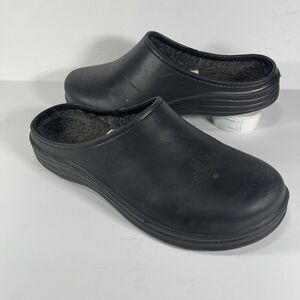 SG Footwear Men's Size 11 Black Clog Slippers Fleece Lined Rubber Sole